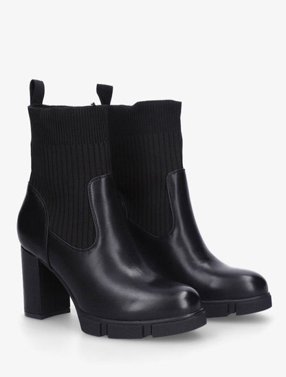 Bottines style chaussettes à talon - Noir - 4