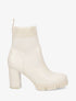 Bottines style chaussettes à talon - Crème - 5