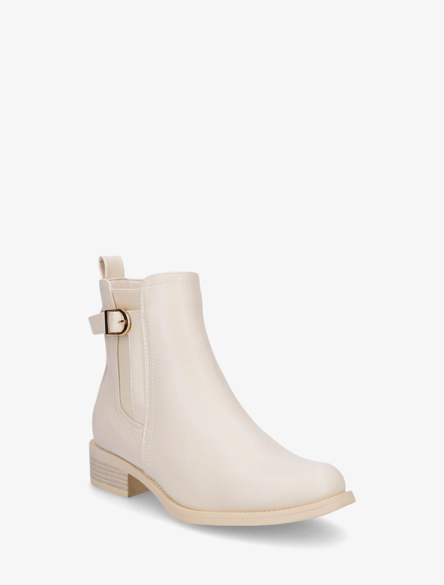 Bottines plates basiques à boucle - Beige - 2