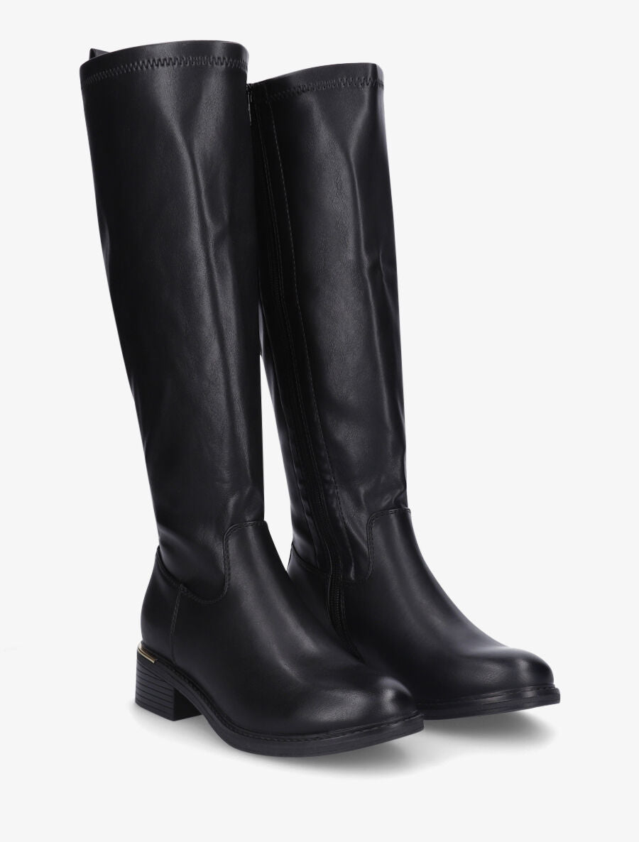 Bottes plates en simili - Noir - 4