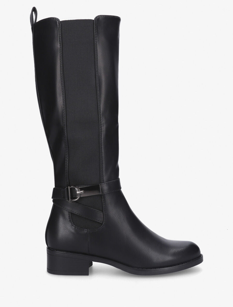 Bottes cavalières en simili - Noir - 5