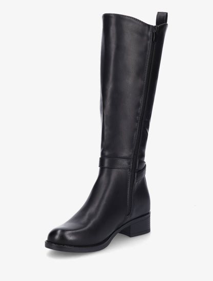 Bottes cavalières en simili - Noir - 3