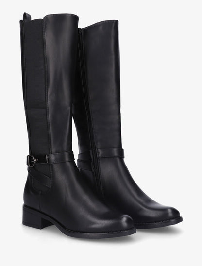 Bottes cavalières en simili - Noir - 4