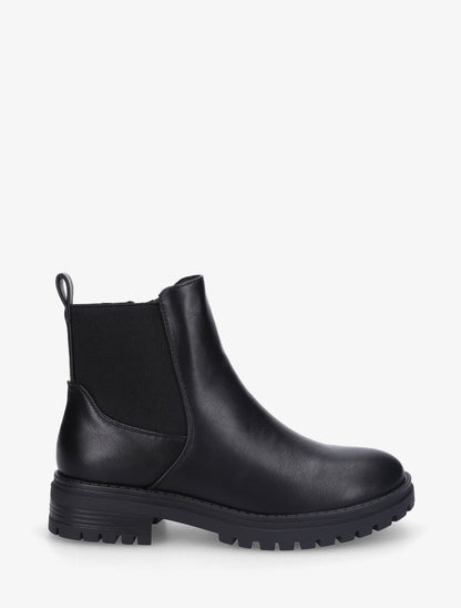 Bottines élastiquées unies - Noir - 1