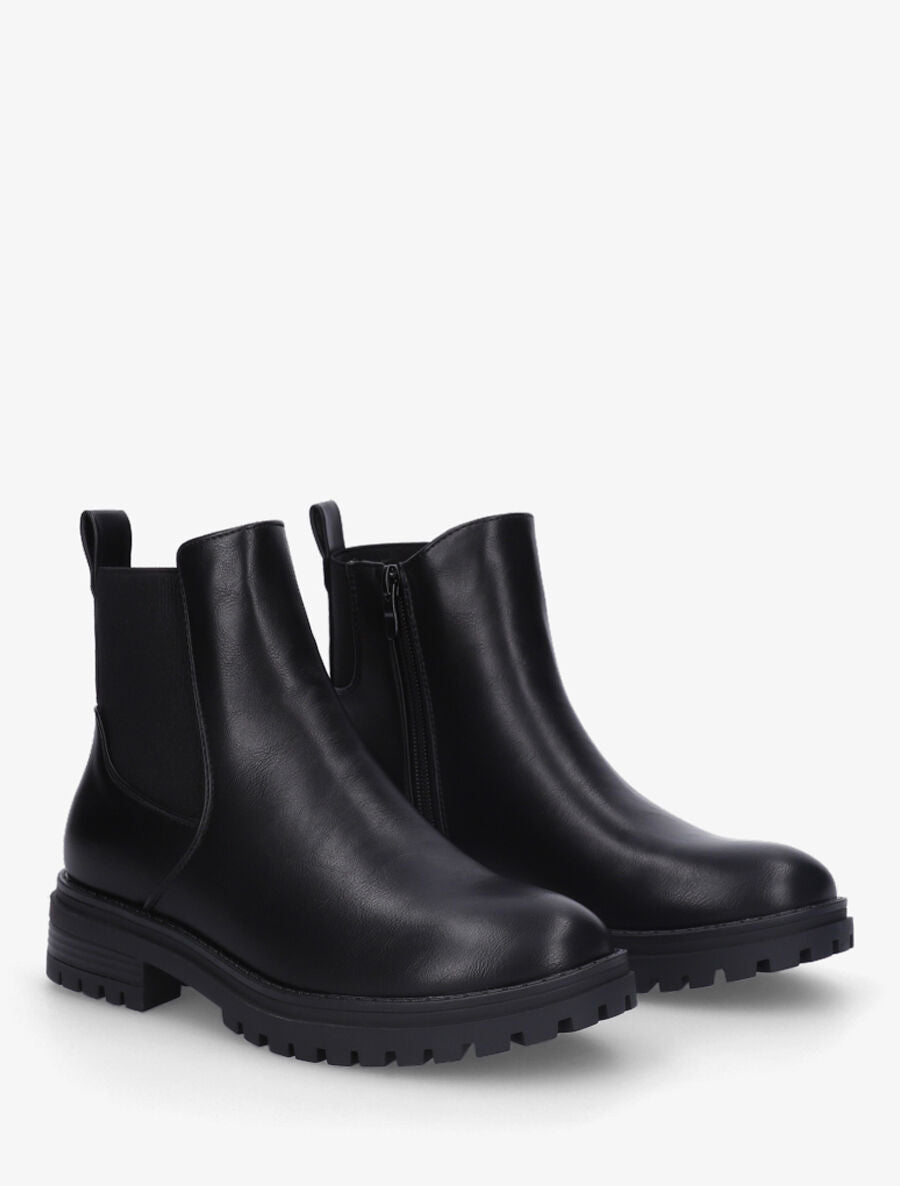Bottines élastiquées unies - Noir - 4
