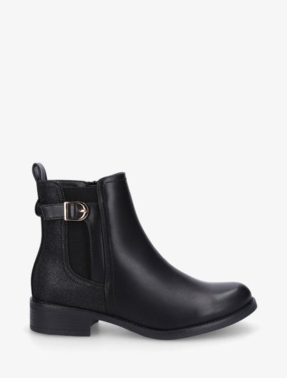 Bottines en simili à contrefort pailleté - Noir - 1