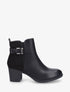 Bottines bi-matière à talon - Noir - 1
