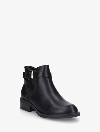 Bottines à boucle en simili - Noir - 2