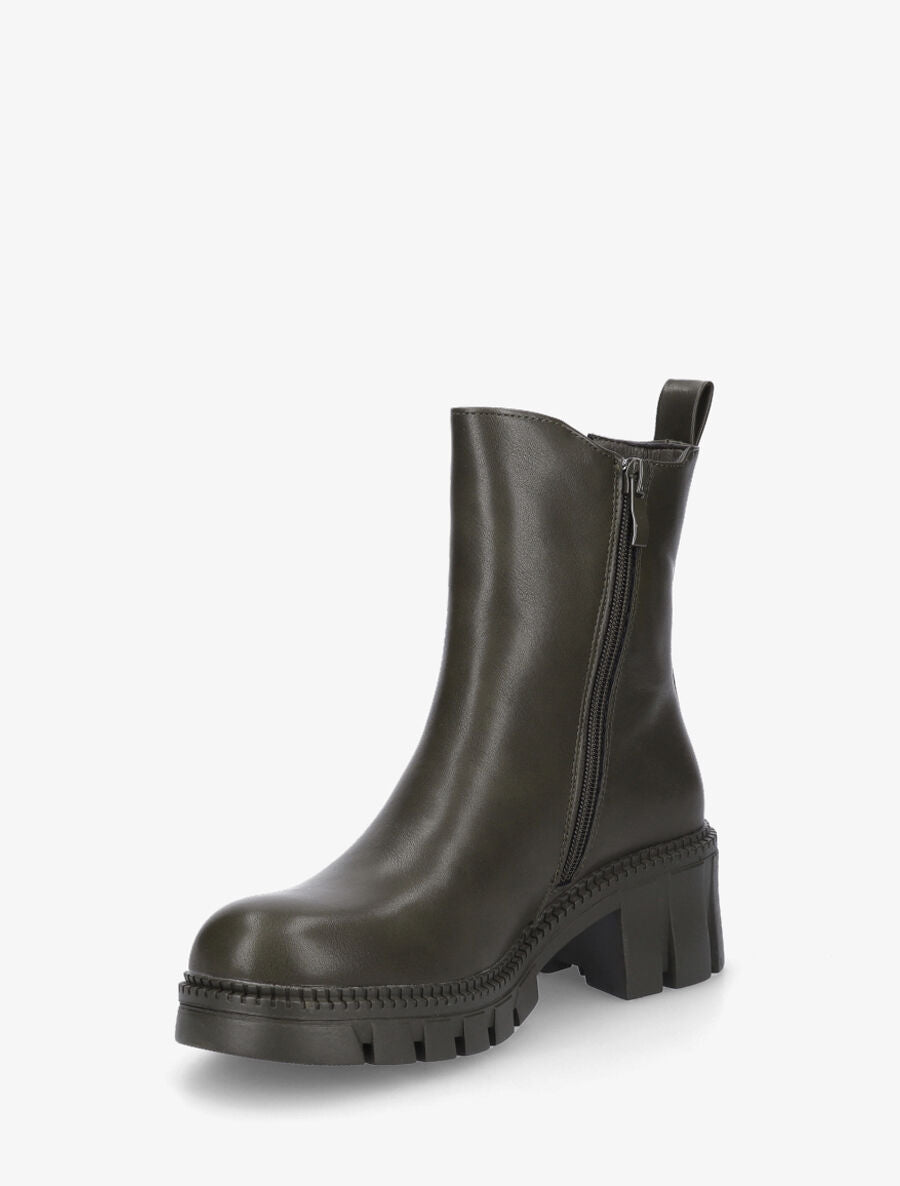 Boots montantes à semelle crantée - Kaki - 3