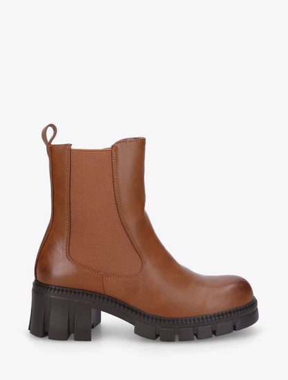 Boots montantes à semelle crantée - Camel - 1