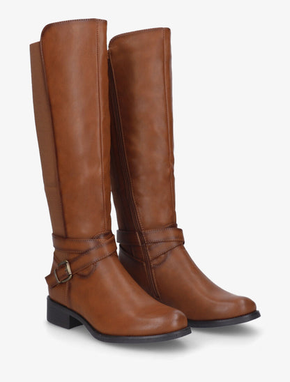 Bottes cavalières élastiquées - Camel - 4