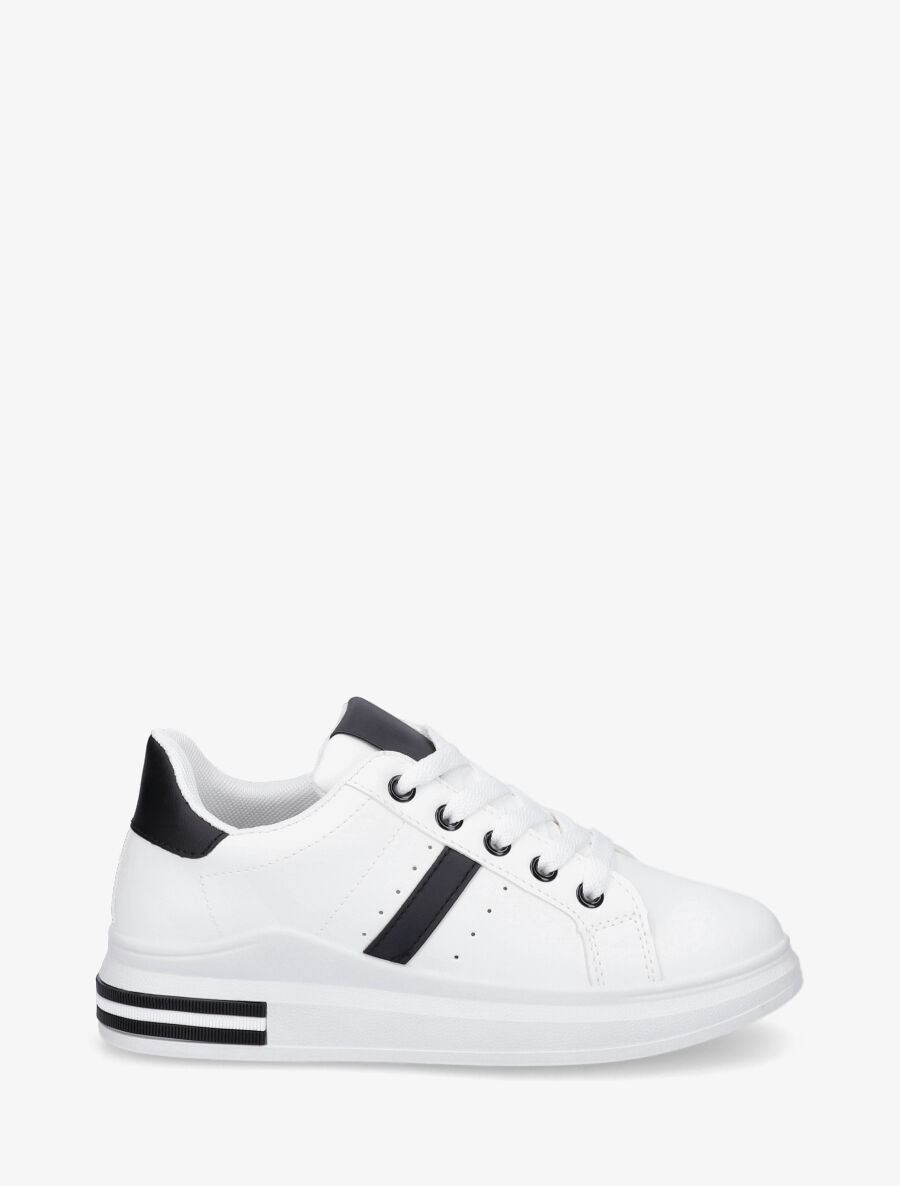 Baskets classiques en simili - Noir/blanc - 1