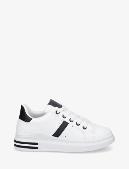 Baskets classiques en simili - Noir/blanc - 1