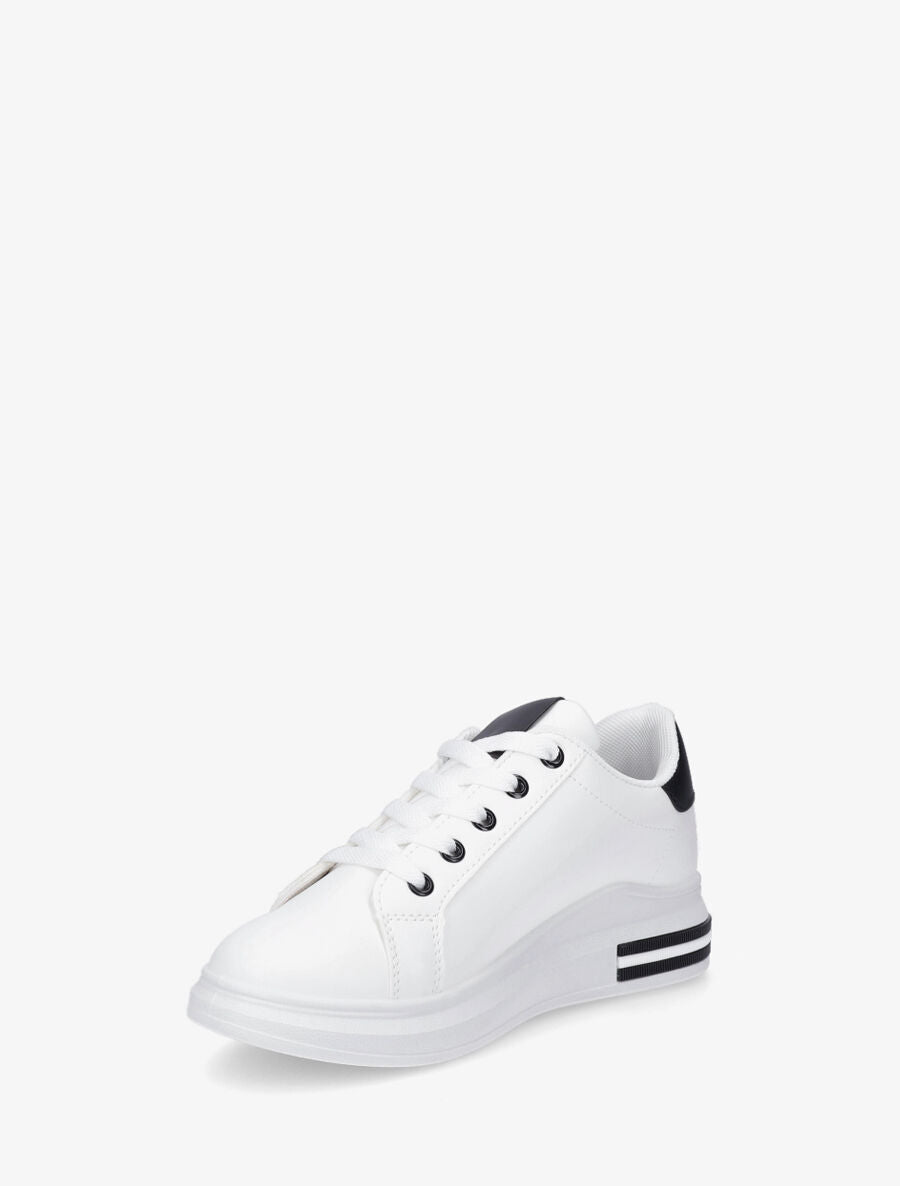 Baskets classiques en simili - Noir/blanc - 3