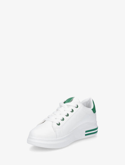 Baskets classiques en simili - Blanc/vert - 3