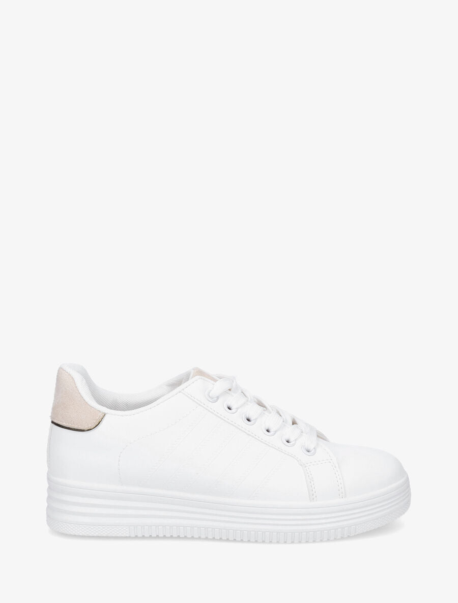 Sneakers à semelle texturée - Beige - 5