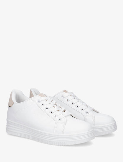 Sneakers à semelle texturée - Beige - 4
