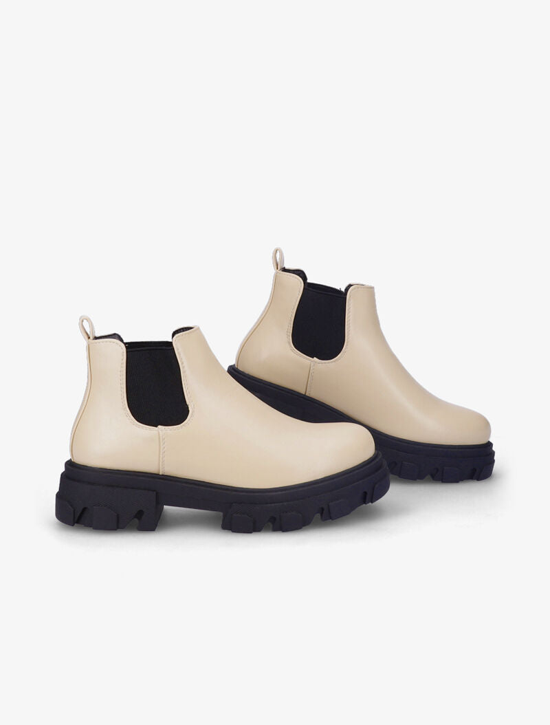 Chelsea boots à semelles crantées - Beige - 4