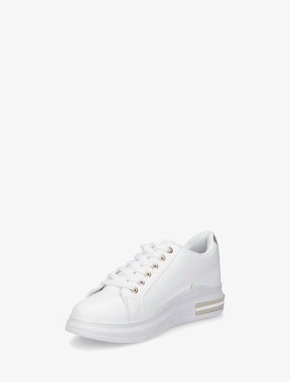 Sneakers à contrefort python - Or - 3