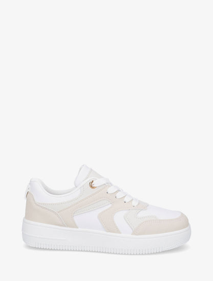 Sneakers classiques en simili - Beige - 1