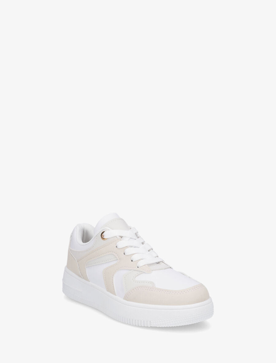 Sneakers classiques en simili - Beige - 2