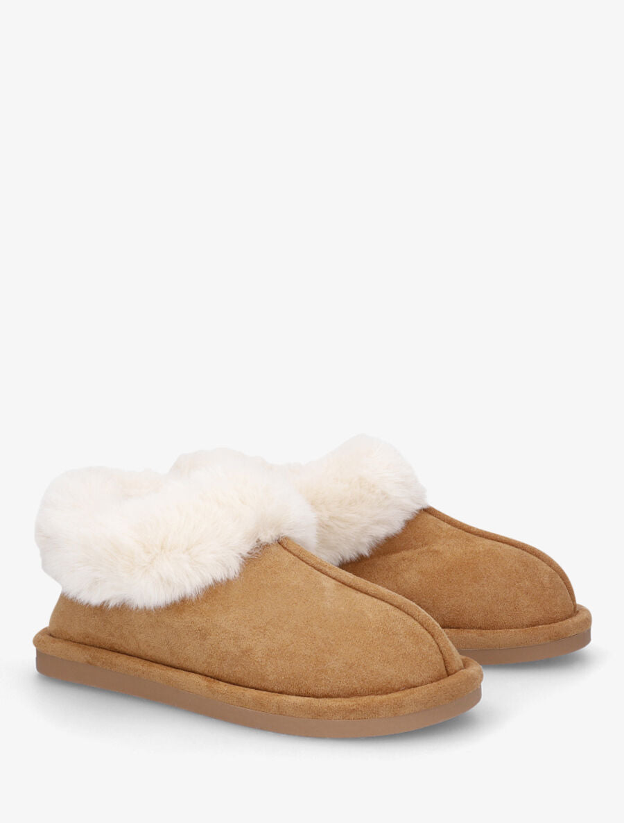 Low boots fourrée en suédine - Camel - 4