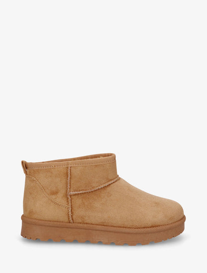 Boots fourrées en suédine - Camel - 5