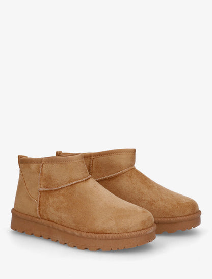 Boots fourrées en suédine - Camel - 4