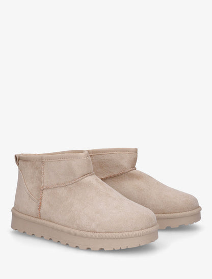 Boots fourrées en suédine - Beige - 4