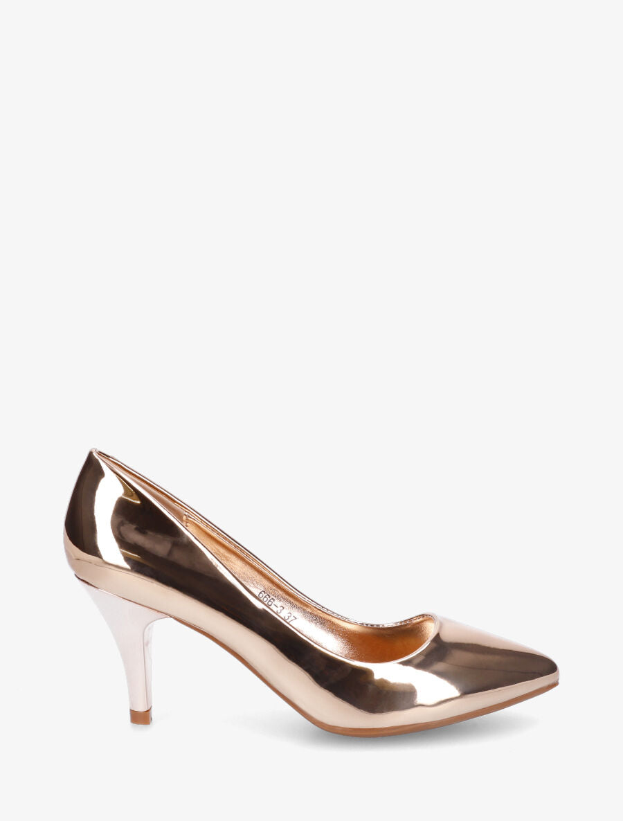 Escarpins pointu à talon aiguille - Rose gold - 1