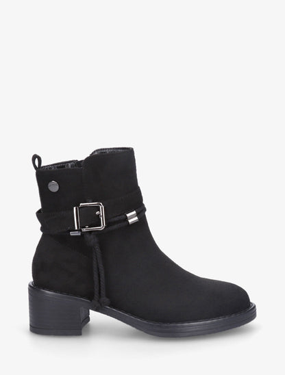 Bottines en suédine à corde - Noir - 1
