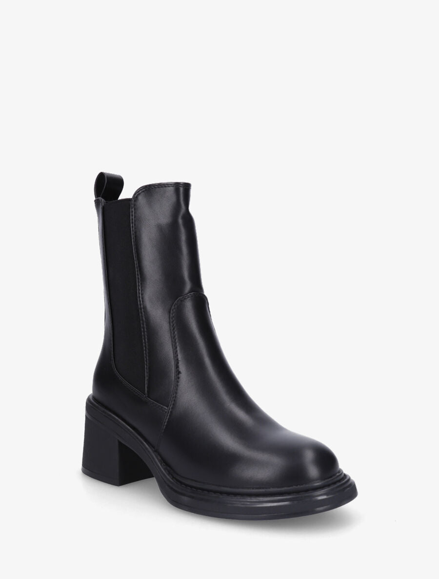 Bottines élastiquées à talon - Noir - 2