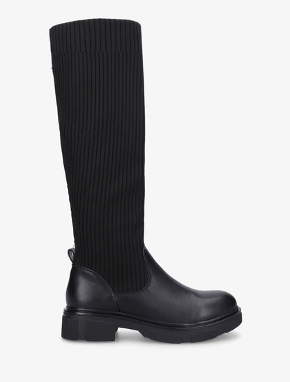 Bottes chaussettes unis - Noir - 1