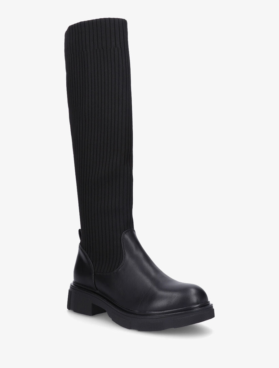 Bottes chaussettes unis - Noir - 2
