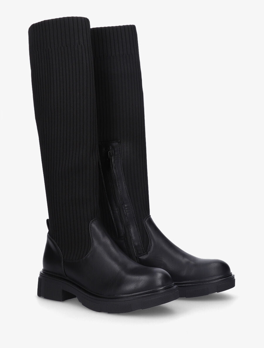 Bottes chaussettes unis - Noir - 4