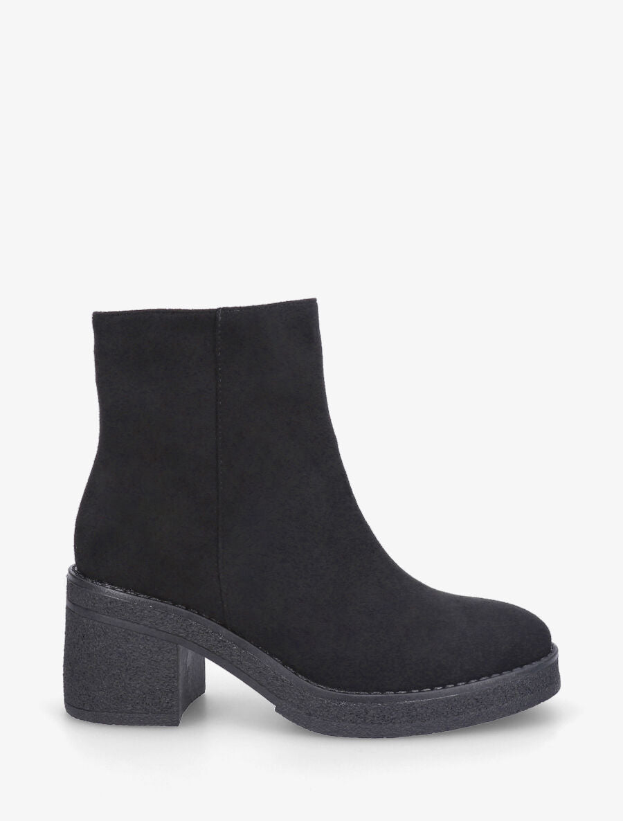 Bottines en suédine - Noir - 1