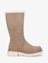 Bottes plates fourrées en suédine - Taupe - 1