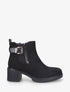 Bottines en suédine à talon - Noir - 5