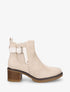 Bottines en suédine à talon - Beige - 1