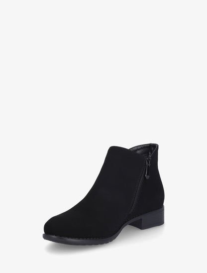 Bottines en simili à zip décoratif - Noir - 3