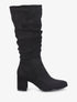 Bottes en suédine à talon - Noir - 5