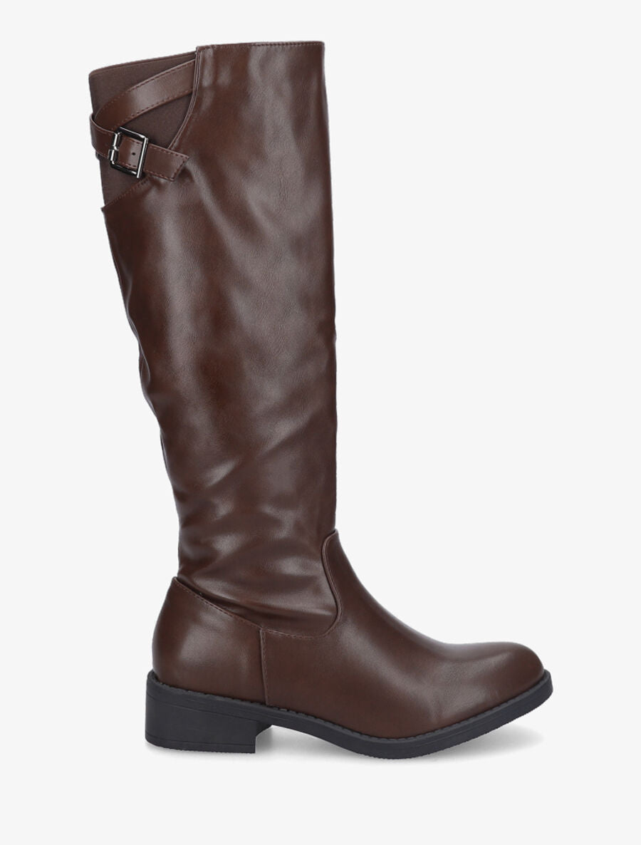 Bottes unies en simili - Marron - 1