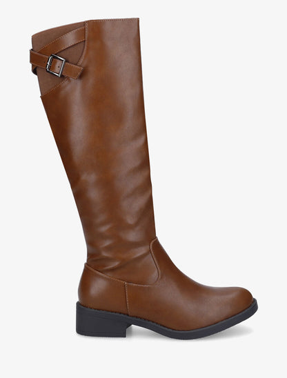 Bottes unies en simili - Camel - 5