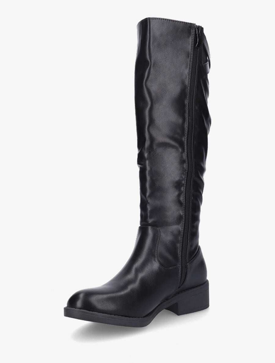 Bottes unies en simili - Noir - 3