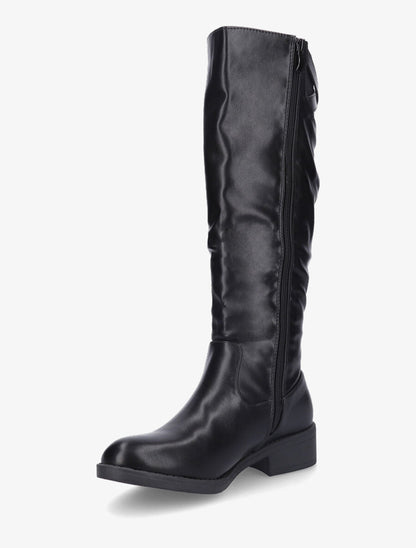 Bottes unies en simili - Noir - 3