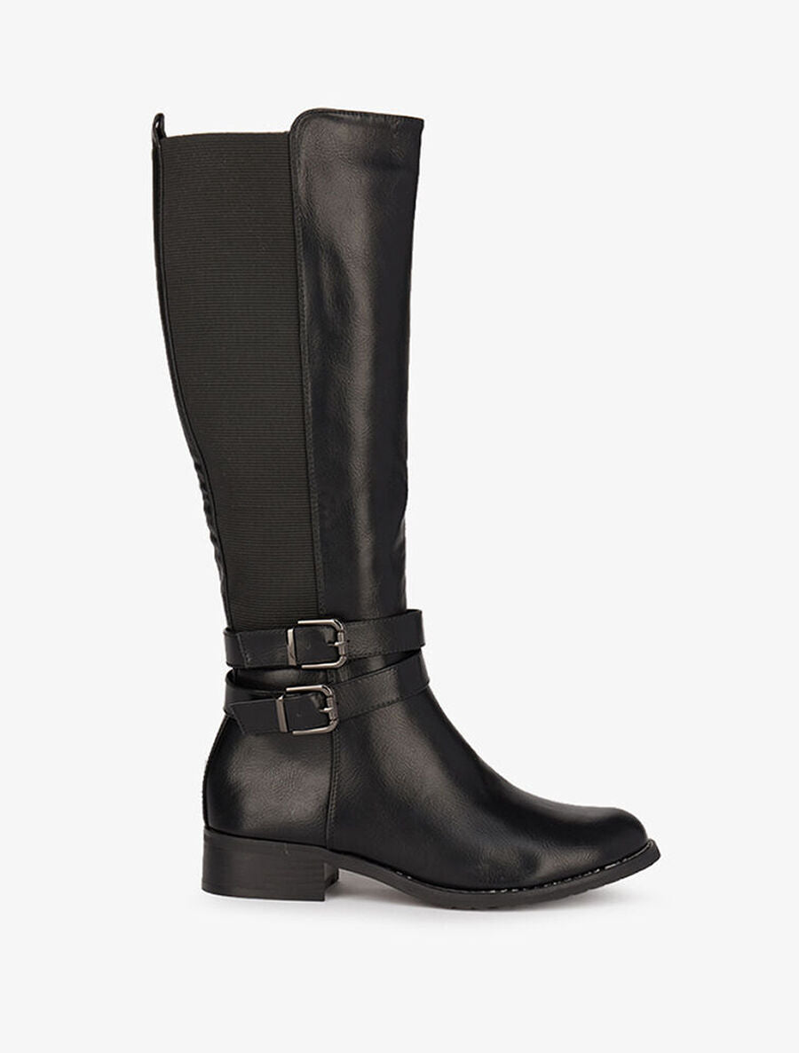 Bottes cavalières élastiquées - Noir - 1