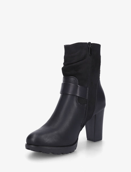 Bottines bi-matière à détail paillettes - Noir - 4