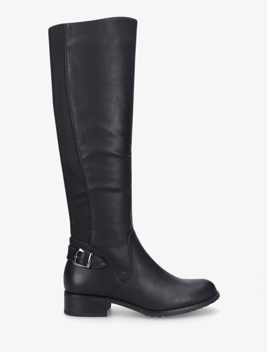 Bottes plates en simili - Noir - 5