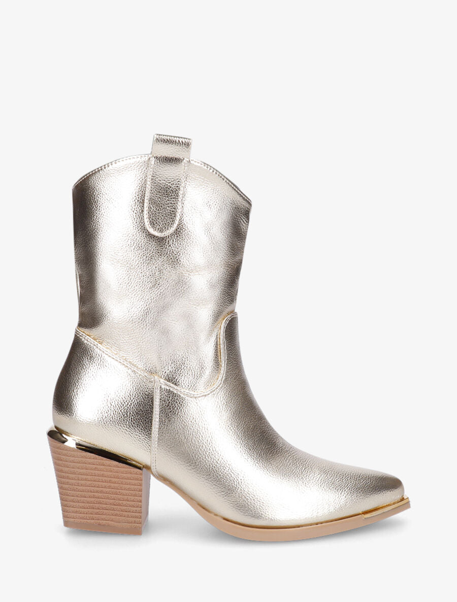 Bottines style santiag irisées - Or - 1