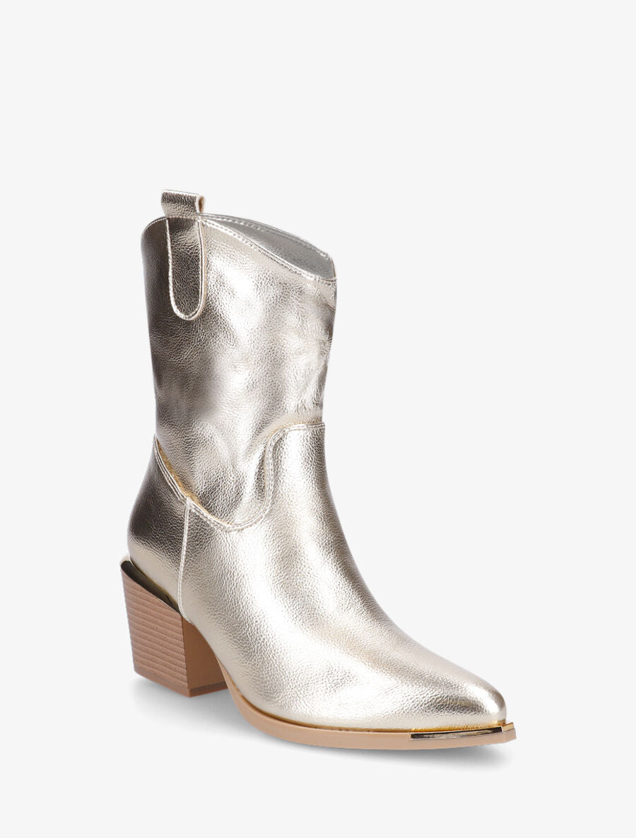 Bottines style santiag irisées - Or - 2